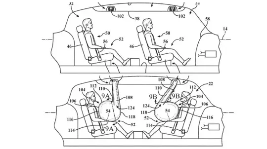GM patenteia airbag de teto para veículos autônomos e inovadores